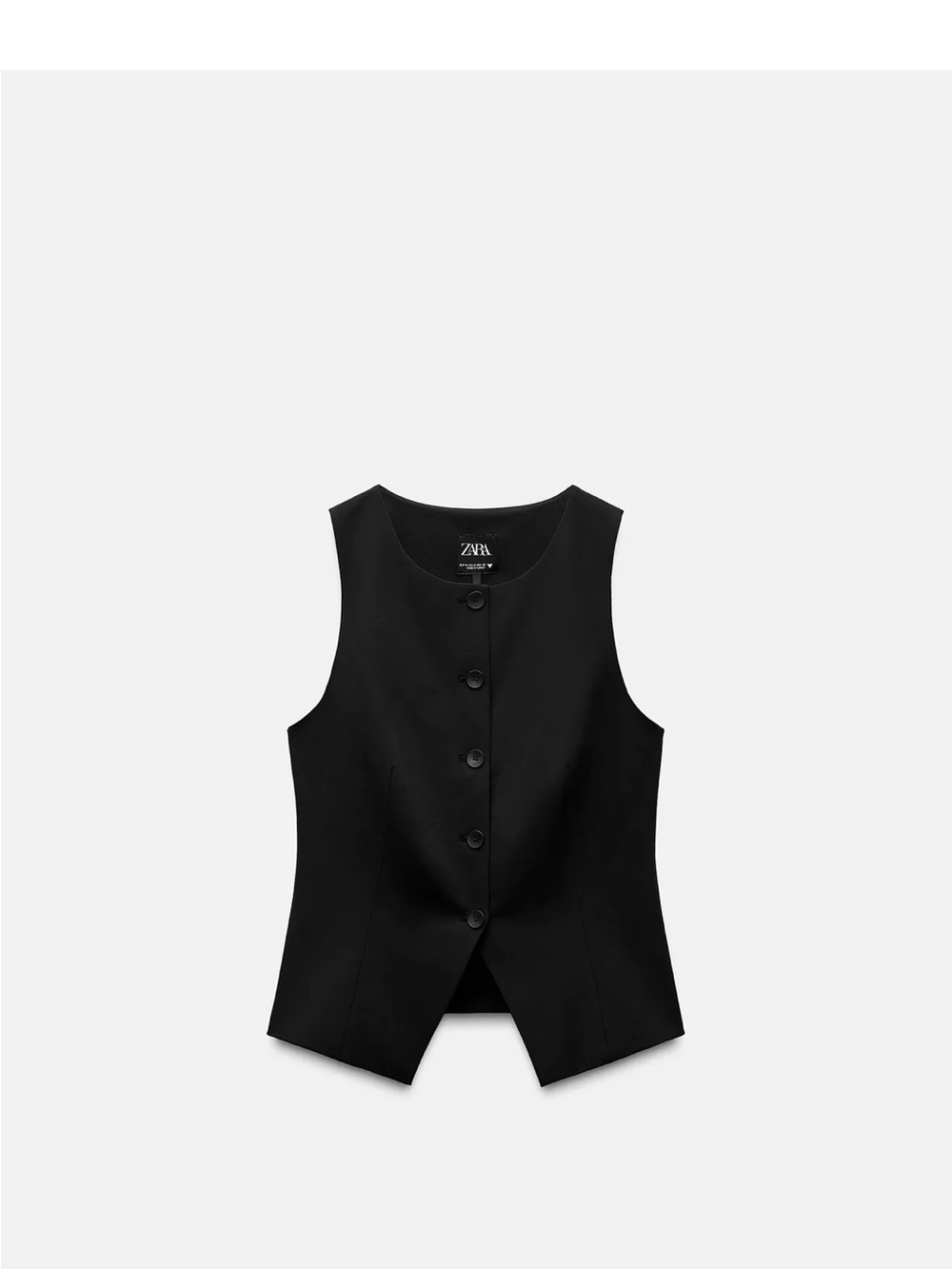 Zara Black Sleeveless Buttoned Vest